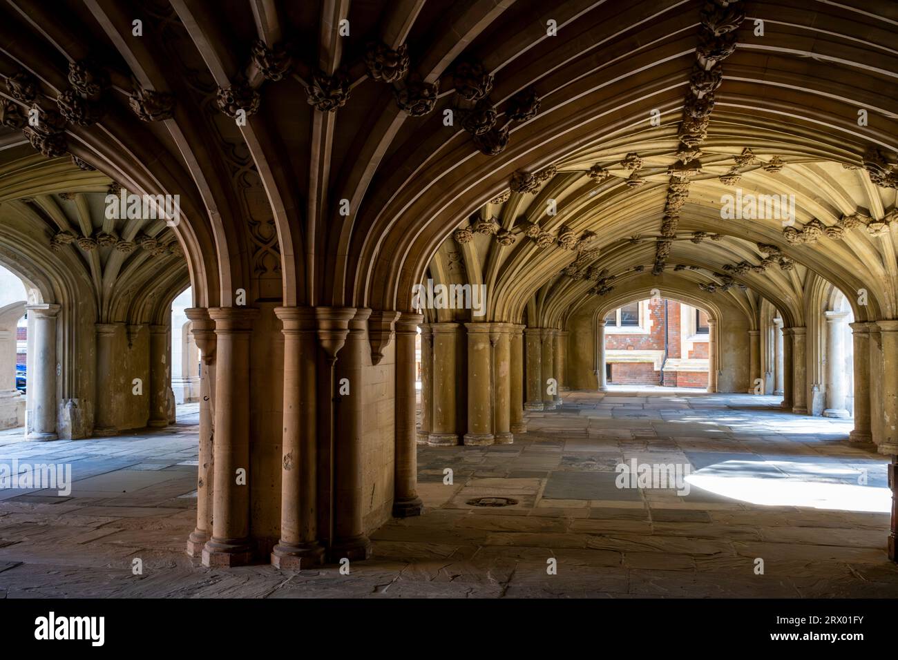 Der Fan gewölbte sich unter der Lincoln's Inn Chapel, London, UK. Stockfoto