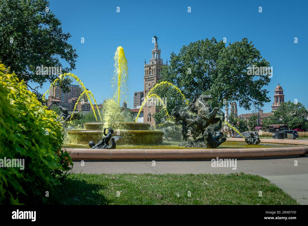 Springbrunnen von Kansas City Stockfoto
