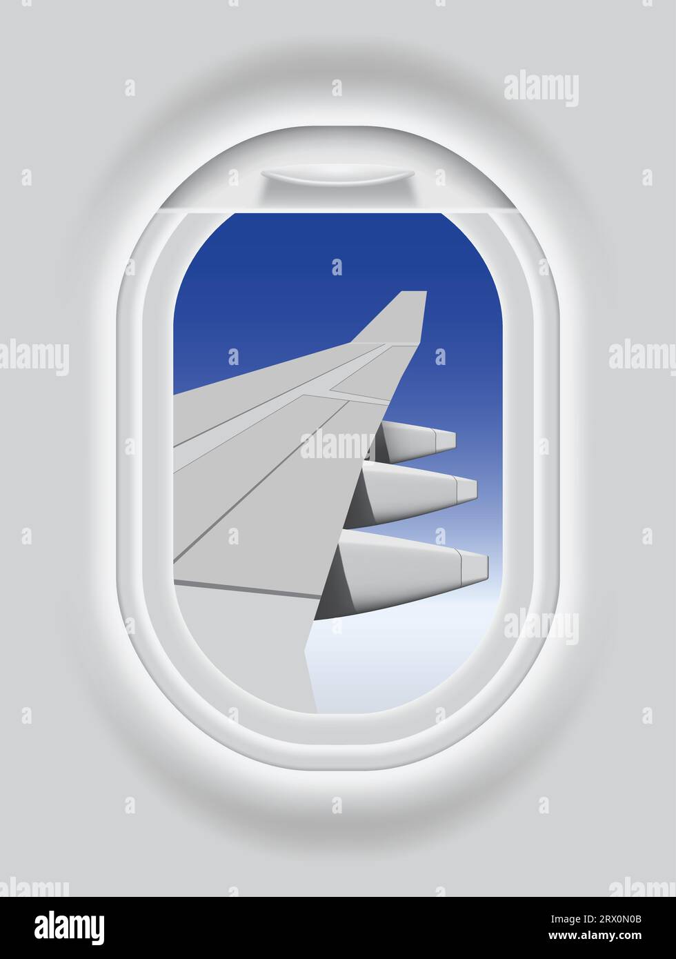 Mehrschichtige Vektorillustration eines Flugzeugporthols. Stock Vektor