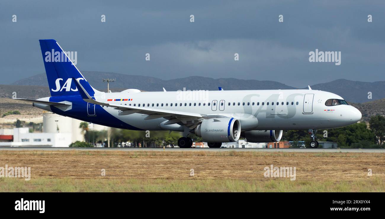 Avión de Línea de SAS Scandinavian Airlines Stockfoto