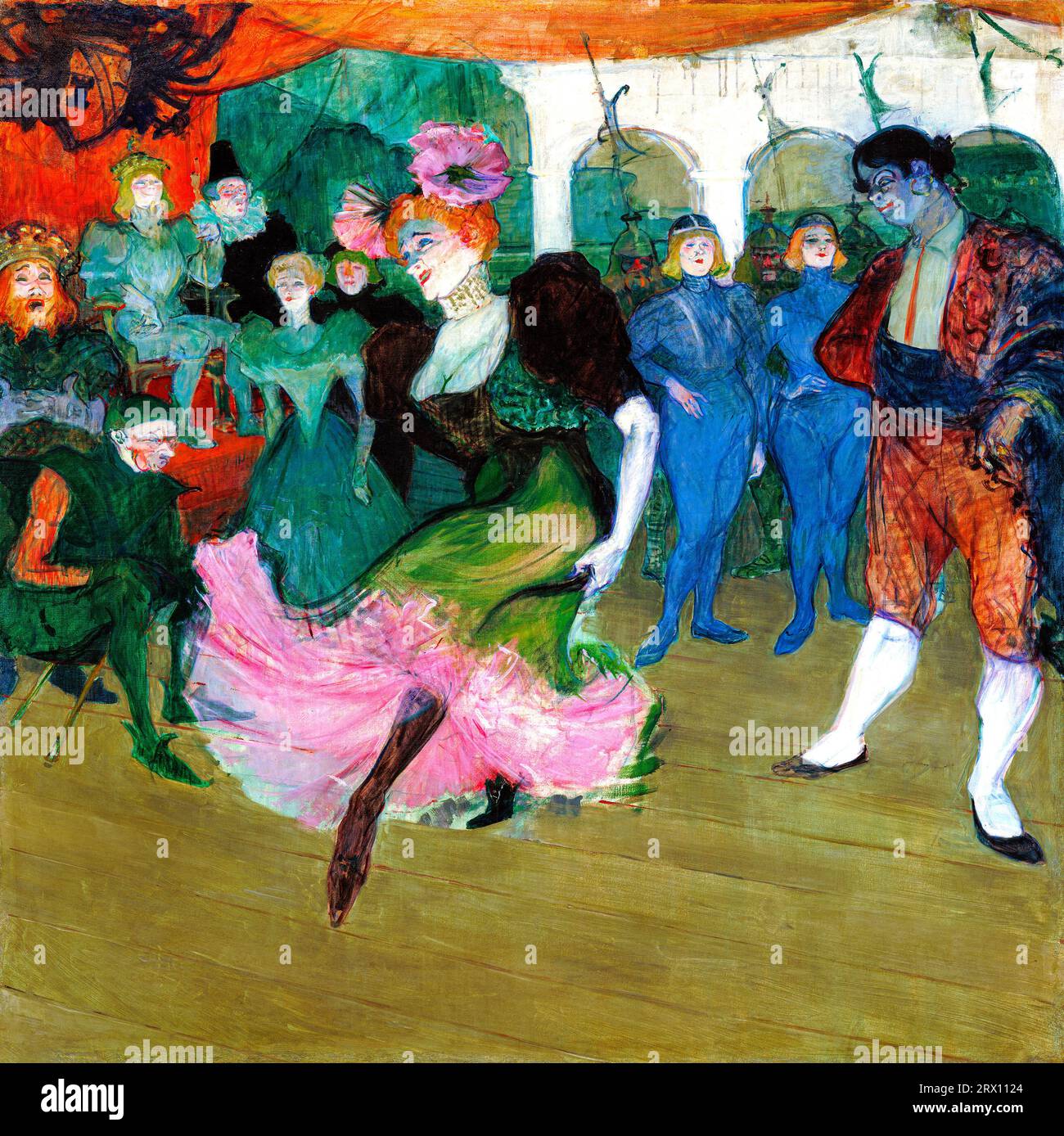 Marcelle Lender tanzt den Bolero in kindlicher Malerei in hoher Auflösung von Henri de Toulouse-Lautrec. Mehr: Originalbild von Public Domain Stockfoto
