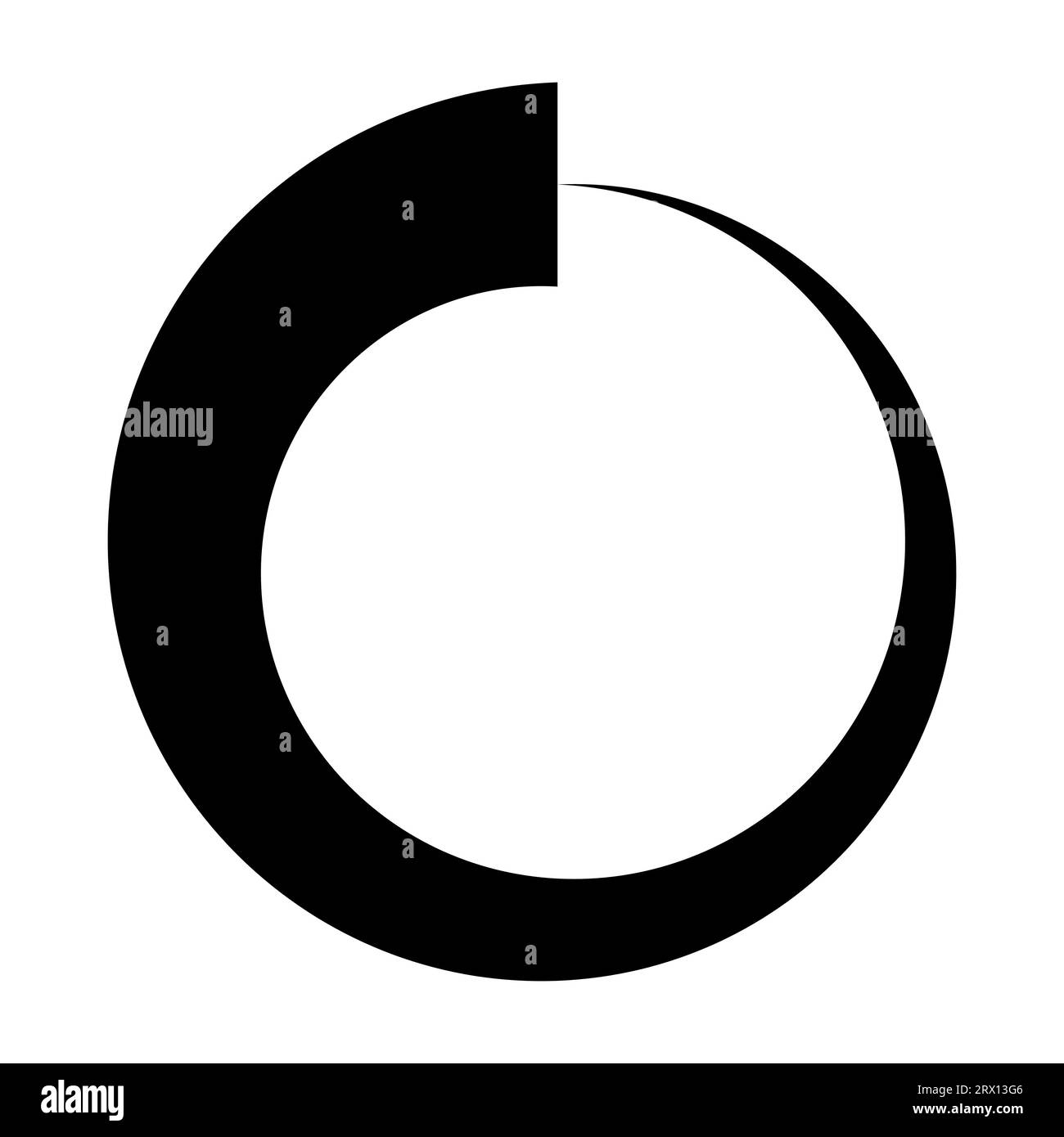 Rundes Logo-Symbol, das die Kapazität im Laufe der Zeit erhöht und die Spannungslautstärke anpasst Stock Vektor