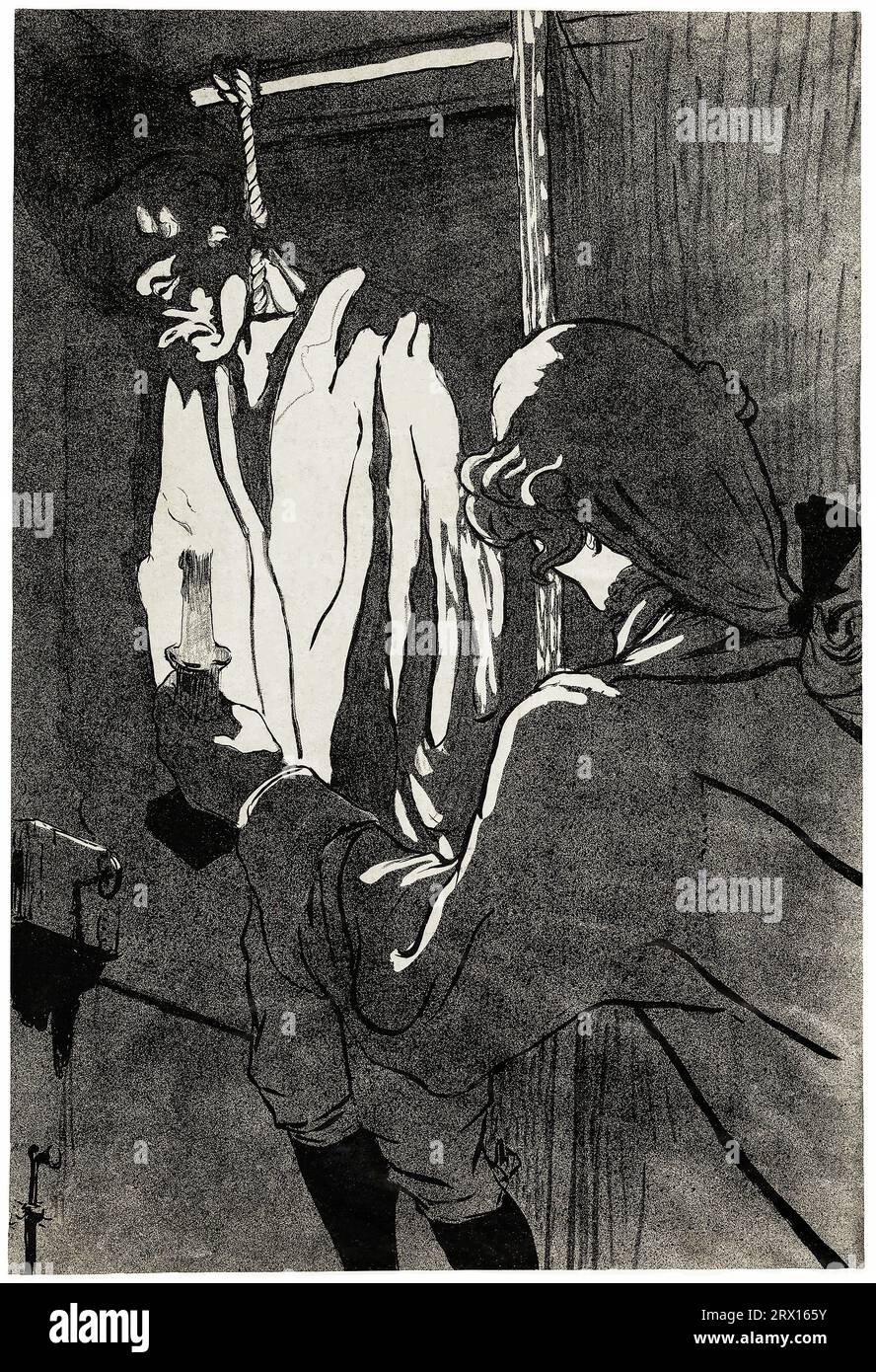 Der gehängte Mann druckte in hoher Auflösung von Henri de Toulouse-Lautrec. Original vom Art Institute of Chicago. Stockfoto