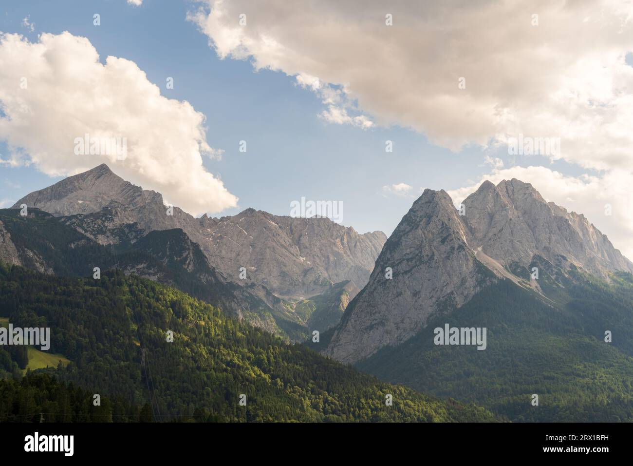 Die deutschen Alpen von Garmisch-Partenkirchen, in Bayern, Deutschland Stockfoto