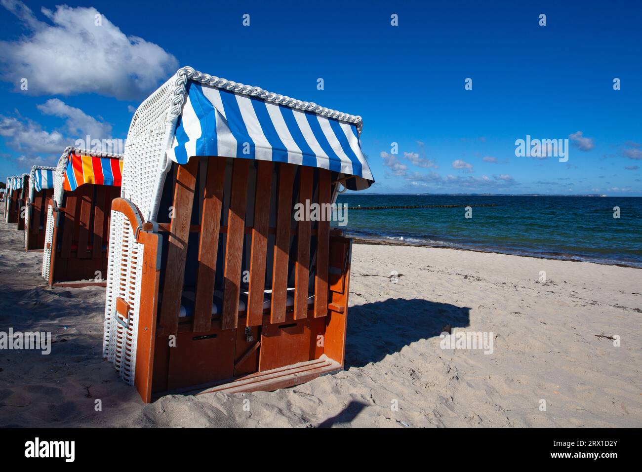 Sonnenaufgang am Strand in Binz, Insel Ruegen Stockfoto