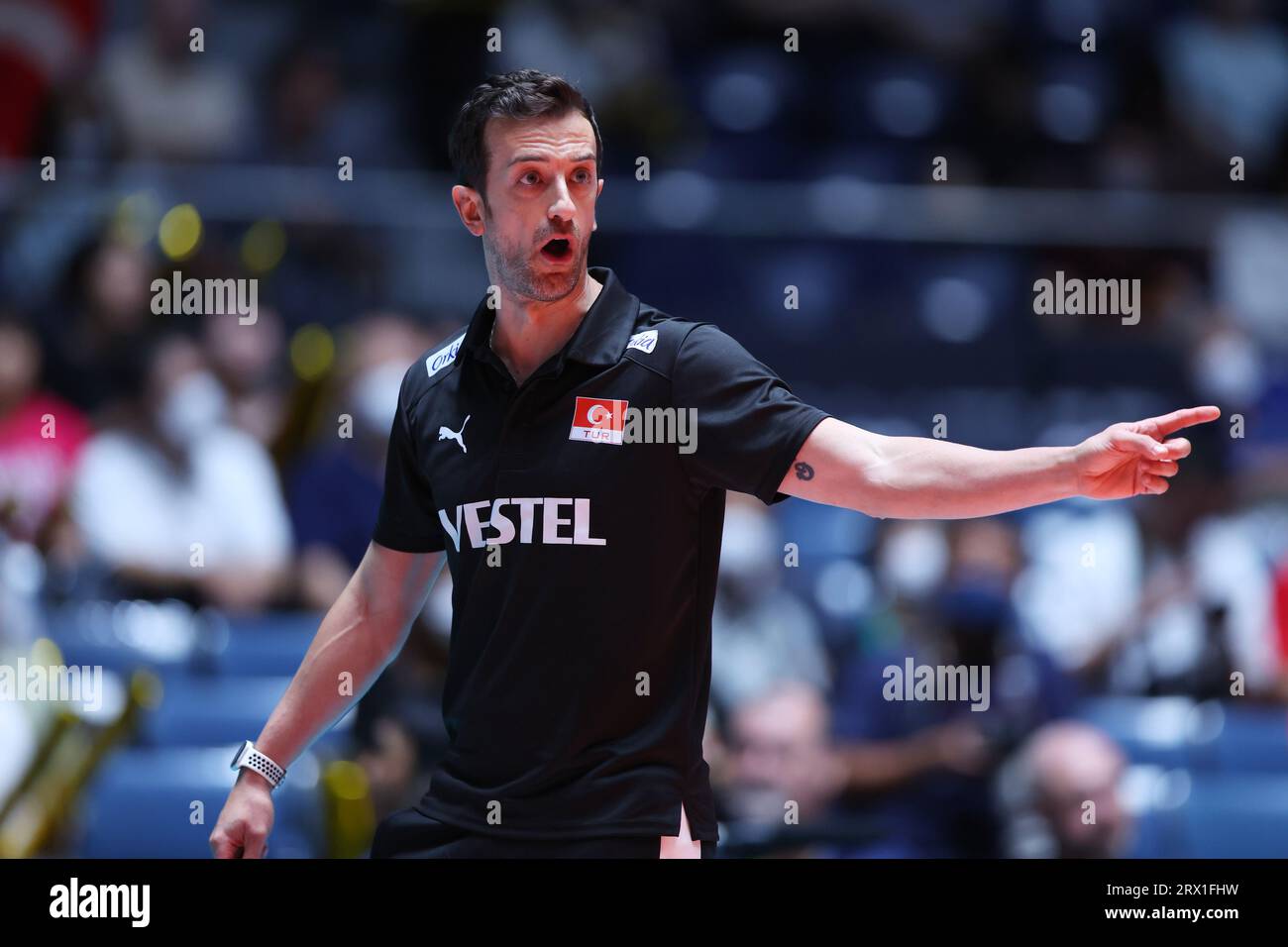 Tokio, Japan. September 2023. Daniele Santarelli Head Coach (TUR) Volleyball : FIVB Road to Paris Volleyball Qualifier/World Cup 2023 Japan, Turnierspiel der Frauen zwischen Brasilien und der Türkei im Yoyogi National Stadium in Tokio, Japan. Quelle: Yohei Osada/AFLO SPORT/Alamy Live News Stockfoto