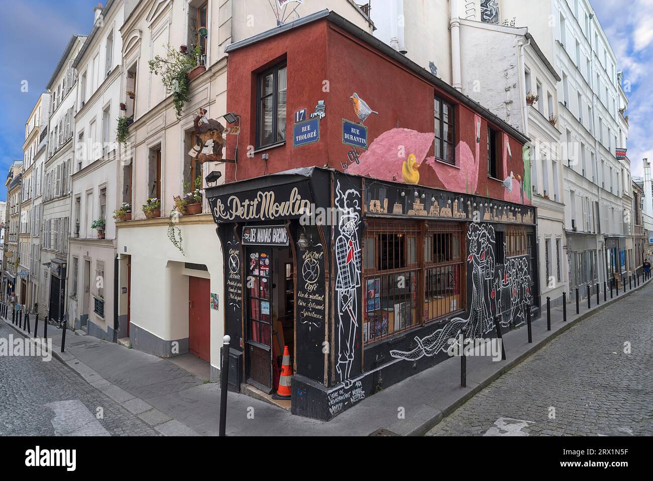 Restaurant Le Petit Moulin, 17 Rue Tholoze, Paris, Frankreich Stockfoto