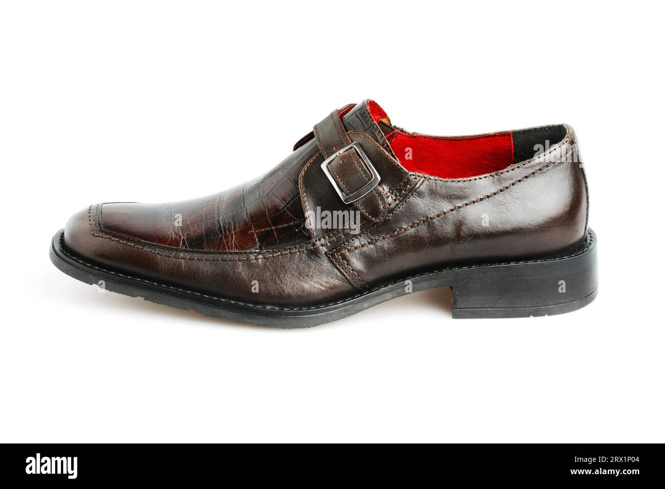 Männer Schuh mit faux Krokodilleder Wirkung Stockfoto