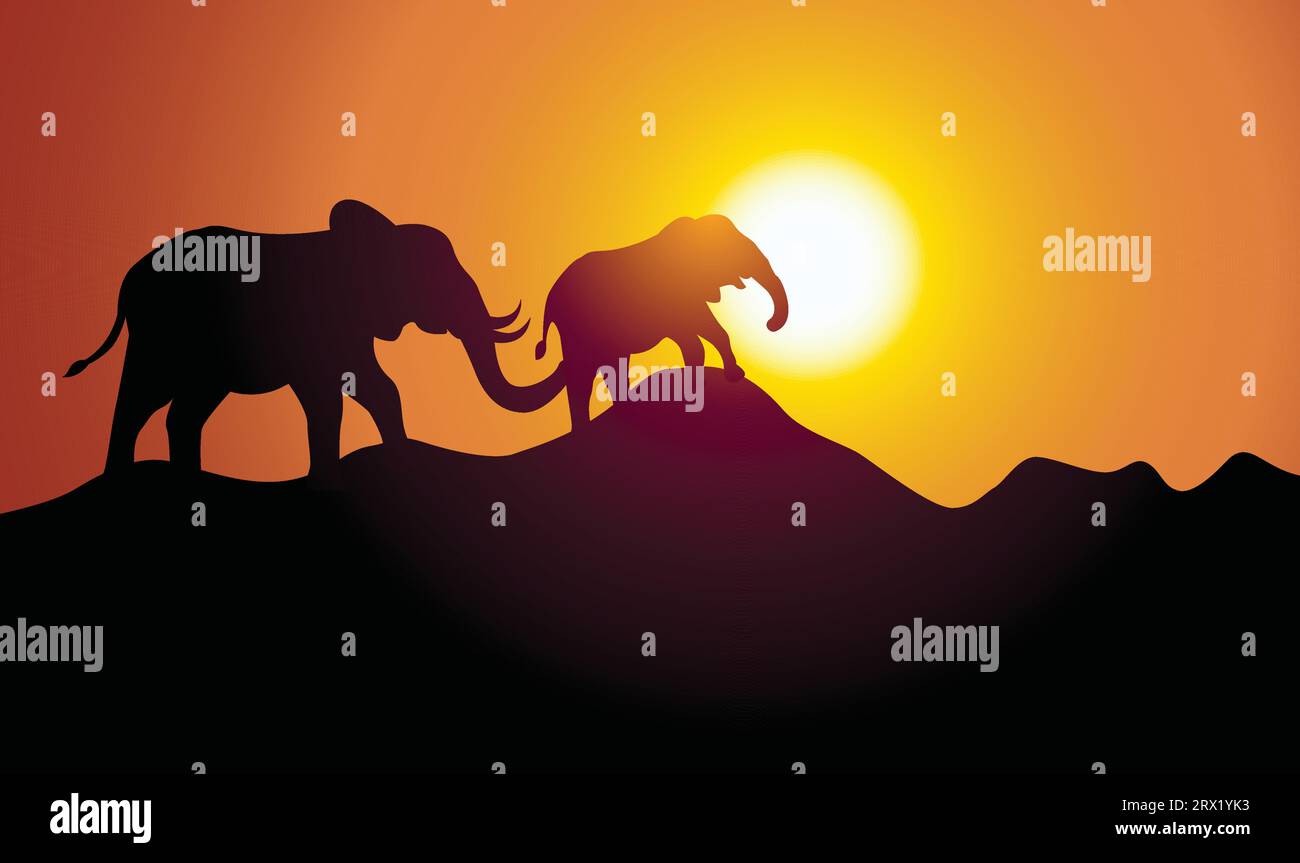 Silhouette im Tierdesign. Handgezeichnete Vektorillustration im Minimalismus-Stil Stock Vektor