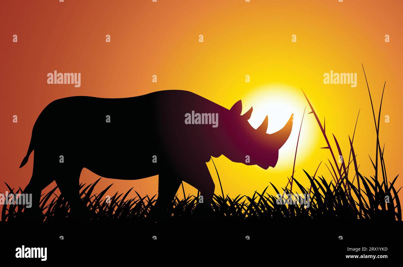 Silhouette im Tierdesign. Handgezeichnete Vektorillustration im Minimalismus-Stil Stock Vektor