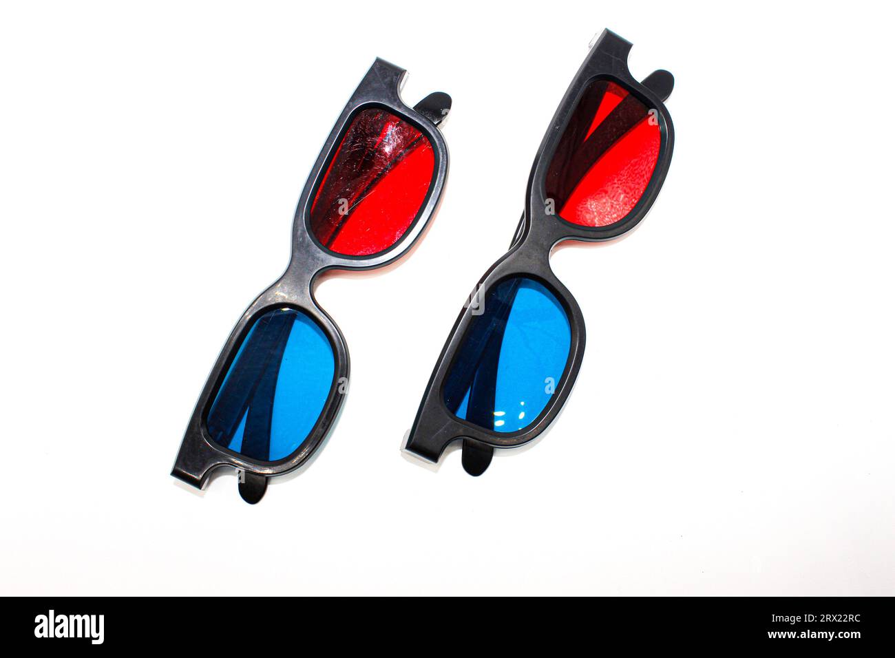 Anaglyphenbild einer 3D-Brille mit selektivem Fokus Stockfoto