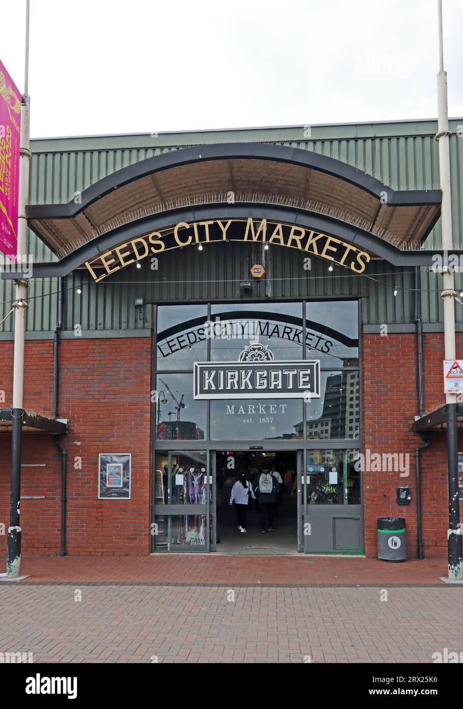 Eintritt zu Leeds City Markets, Kirkgate, Leeds Stockfoto