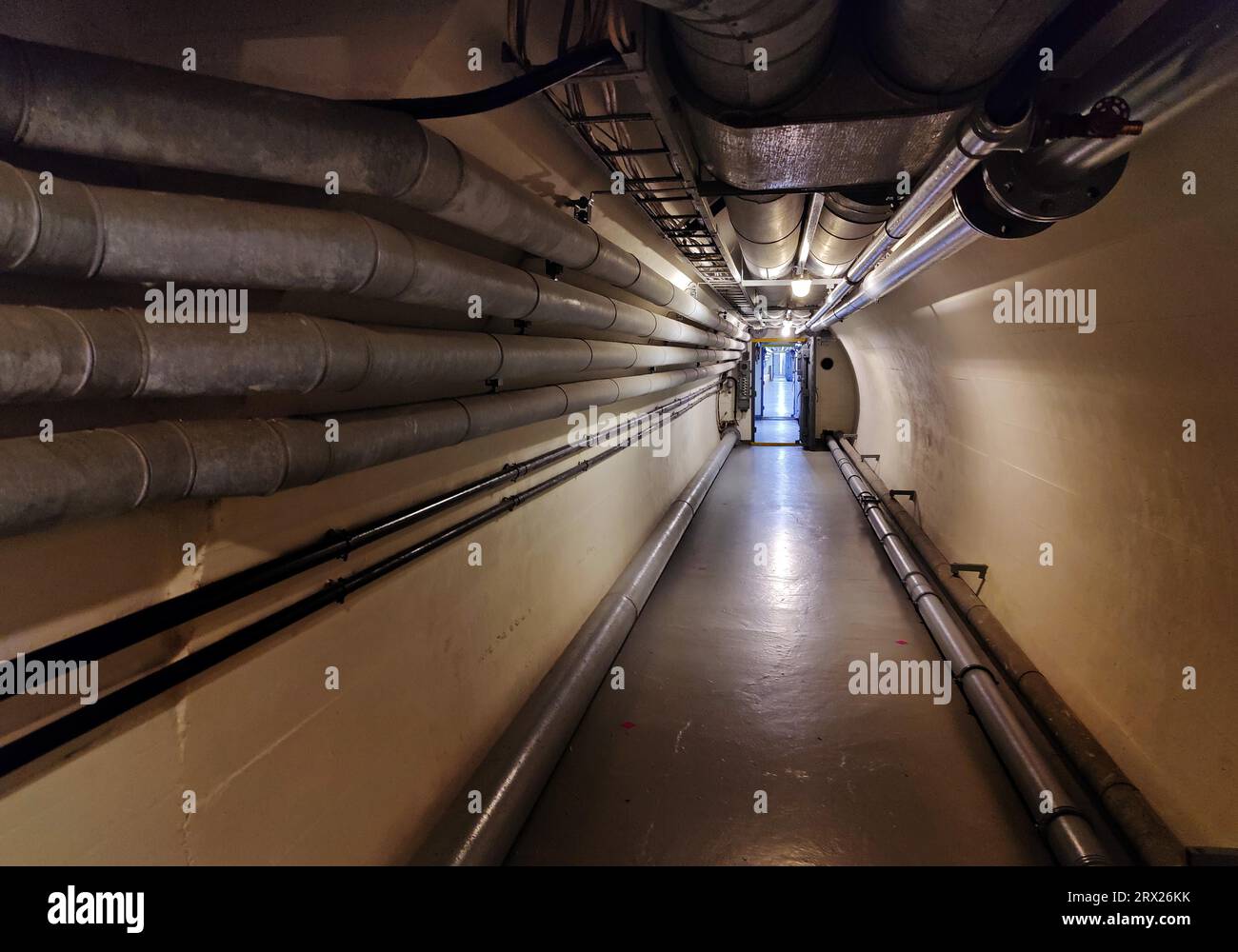 Bundesbank Bunker Cochem, Zugangsgalerie, ehemaliger oberer geheimer Bunker, heute Museum, Rheinland-Pfalz, Deutschland Stockfoto