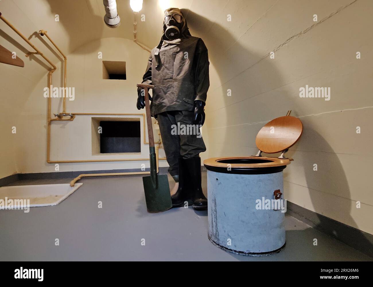 Bundesbank Bunker Cochem, geheimer Bunker, Dekontaminationszelle, Rheinland-Pfalz, Deutschland Stockfoto