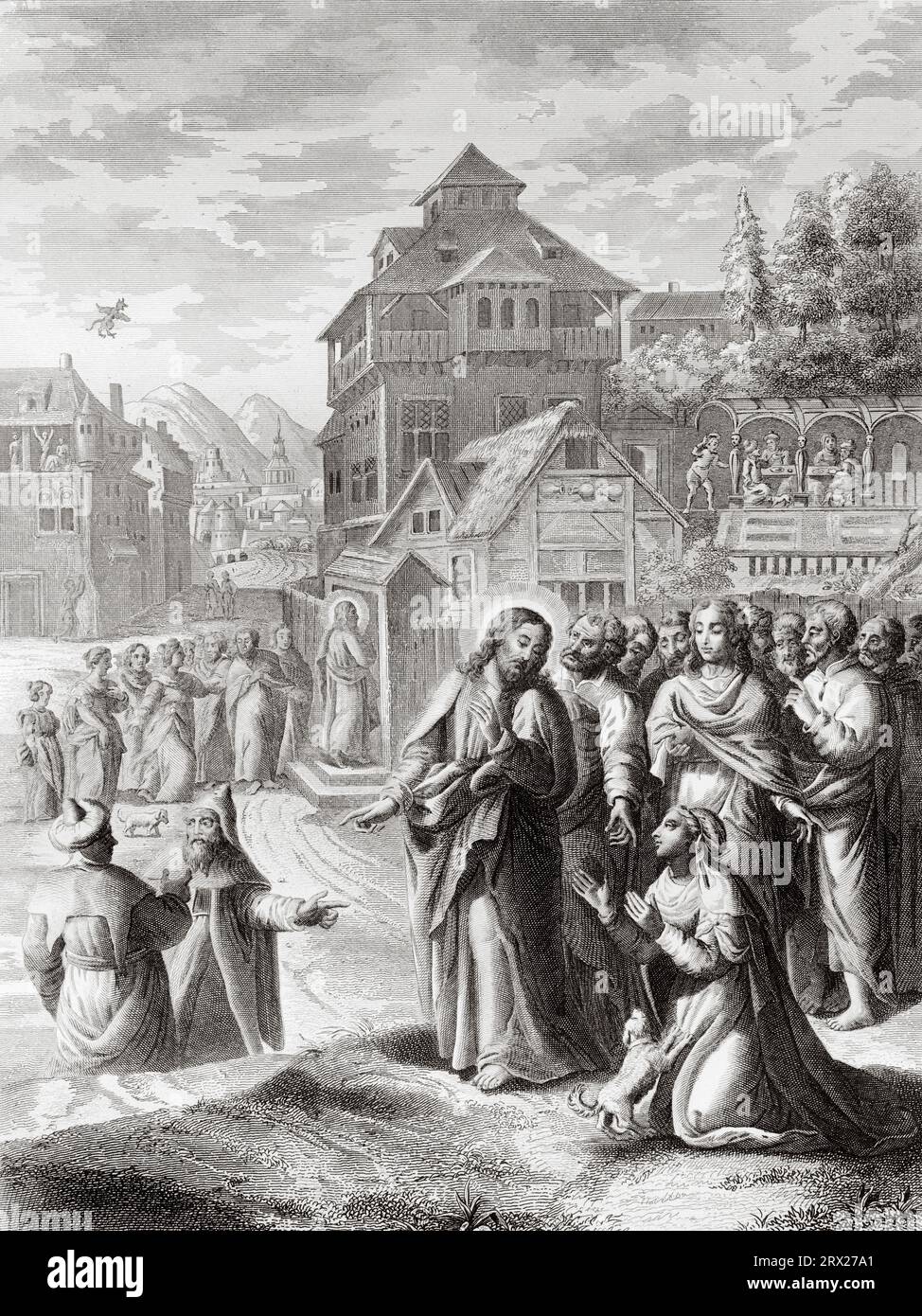 Jesus und die Kanaaniterin. Illustration für das Leben unseres Herrn Jesus Christus, geschrieben von den vier Evangelisten, 1853 Stockfoto