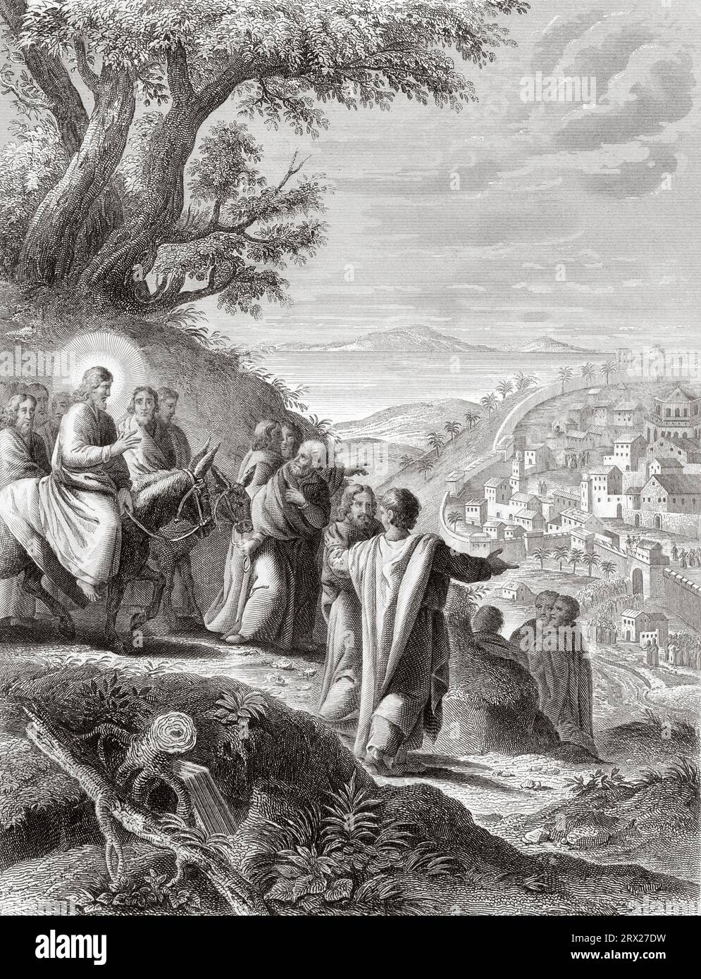 Jesus weint über Jerusalem. Illustration für das Leben unseres Herrn Jesus Christus, geschrieben von den vier Evangelisten, 1853 Stockfoto