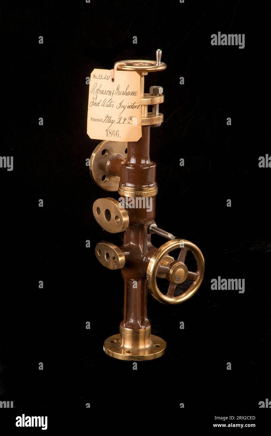 Patentmodell. Feed Water Injector, Robinson & Gresham, Patent-Nr. 55218. ER*309189. Stockfoto