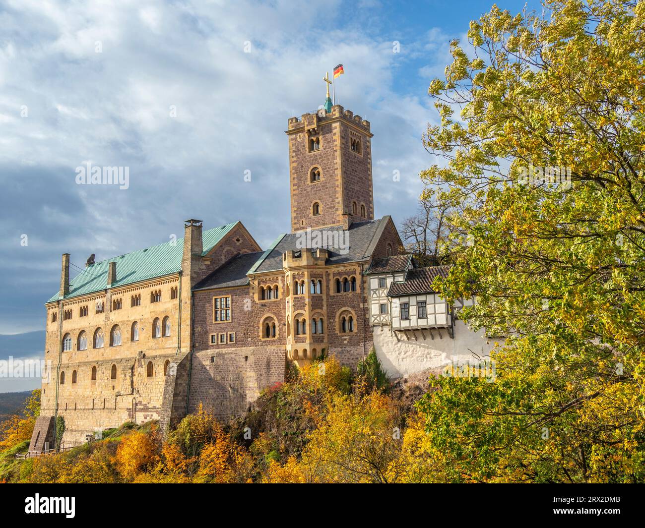 Außenansicht der 1067 gegründeten Wartburg, UNESCO-Weltkulturerbe Eisenach, Thüringen, Deutschland, Europa Stockfoto