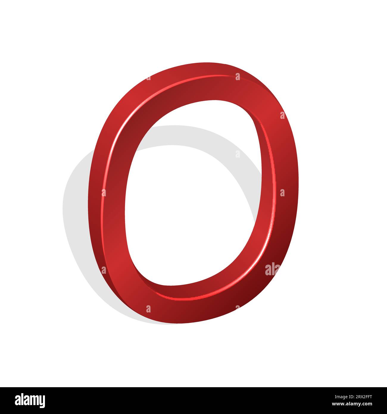 Isometrische mathematische Zahl Null, Symbolschriftart in 3D auf weißem Hintergrund. Vektor-Illustration geometrische Figur mit Charakter zu Ihrem Projekt Stock Vektor