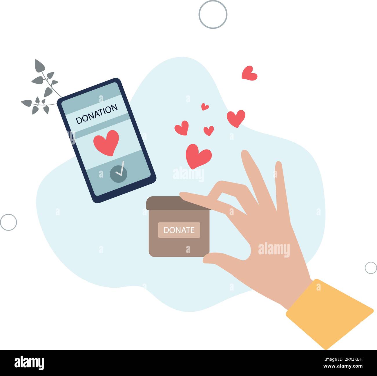 Handspendebox. Charity Concept.Flat Vector Illustration Stock Vektor