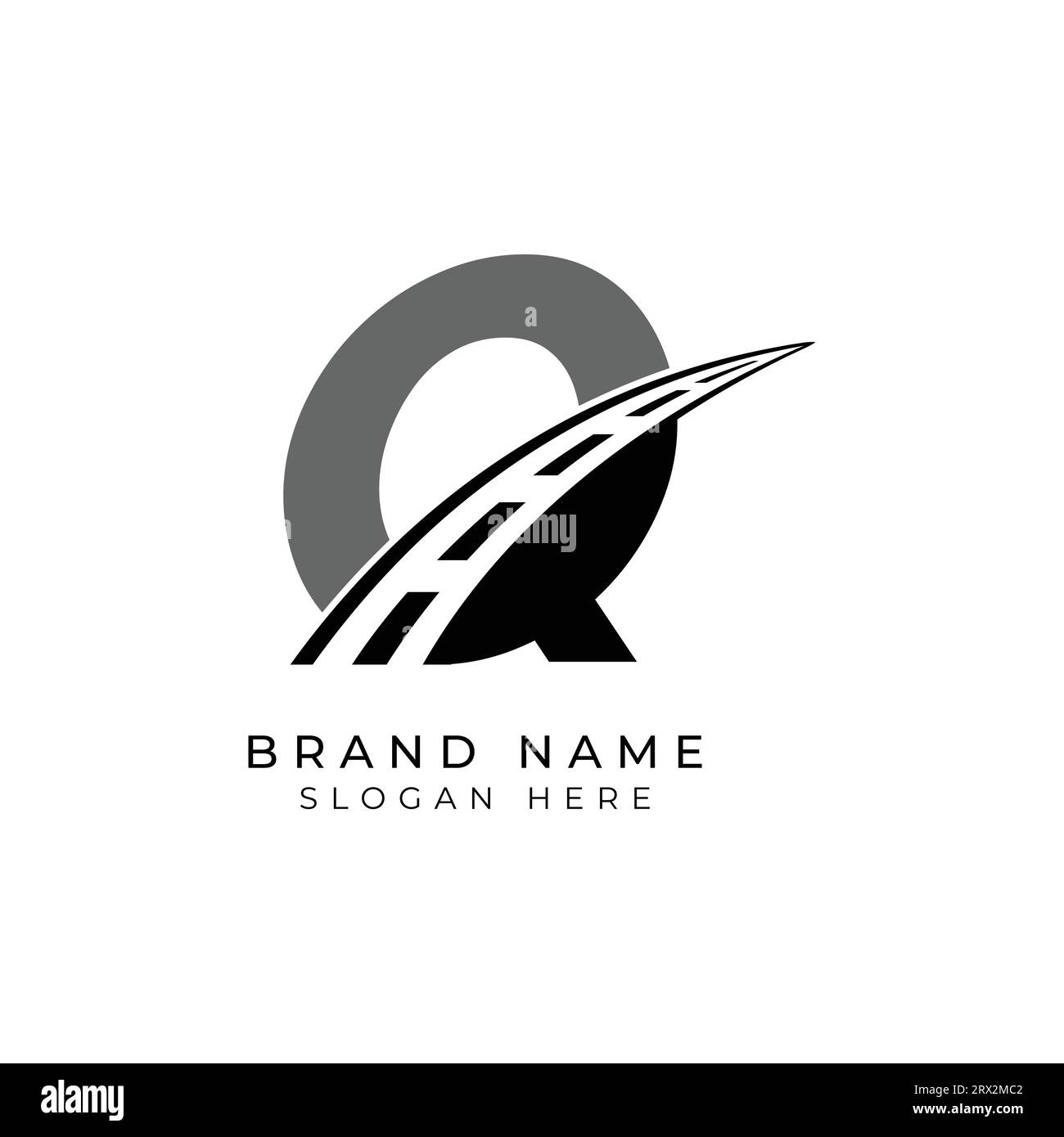 Buchstabe Q Logo Asphalt für Identität. Konstruktionsvorlage Vektorillustration für Marke Stock Vektor