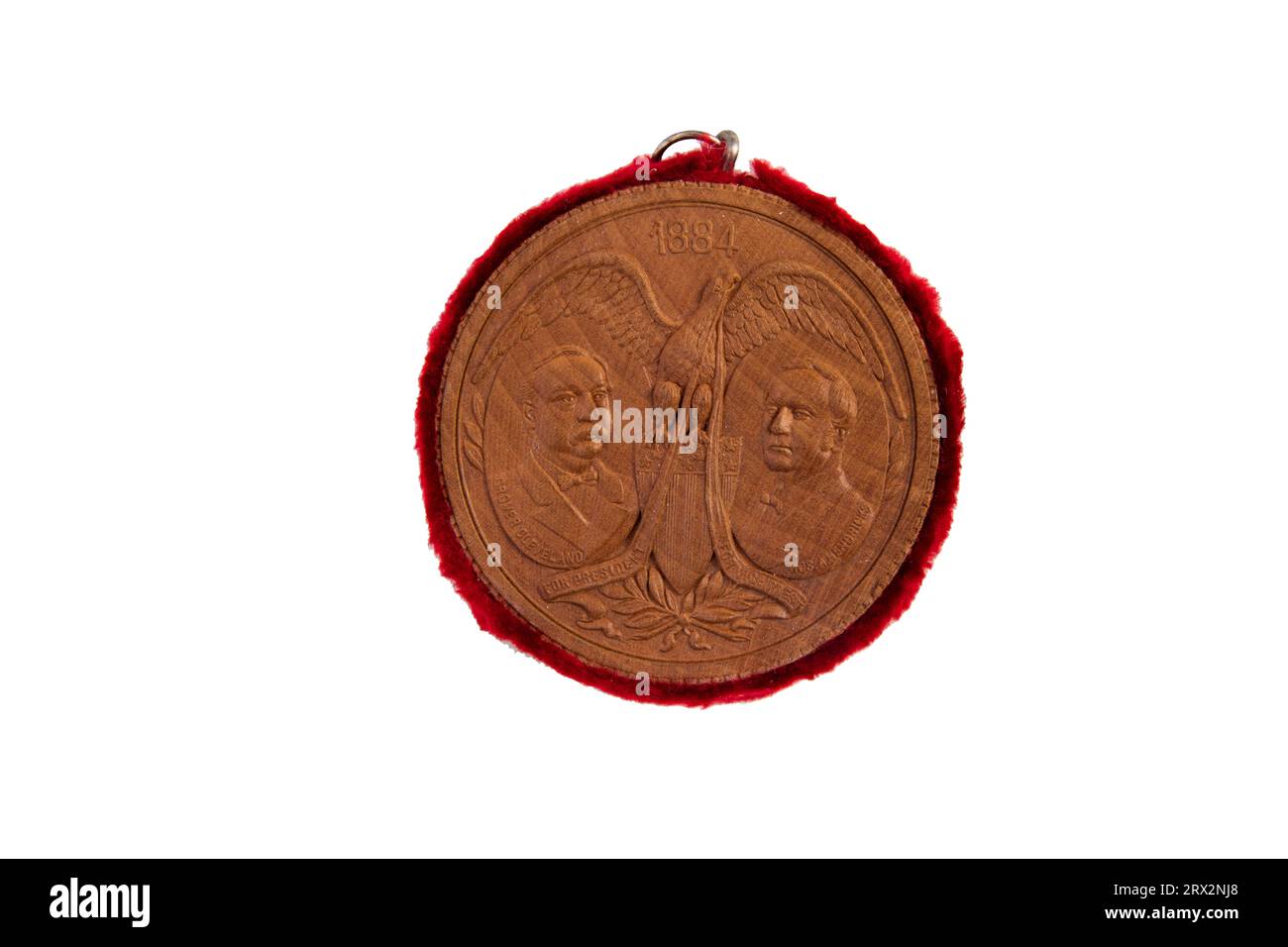 Ornament, Cleveland and Hendricks Campaign, 1884. PL.227739.1884.J19. Stockfoto