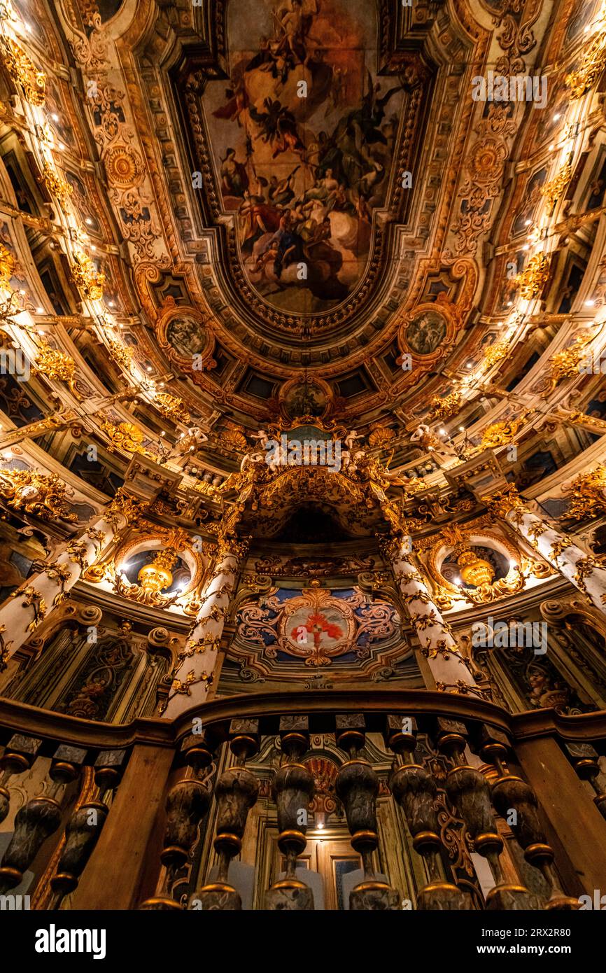 Inneneinrichtung der Markgräflichen Oper, UNESCO-Weltkulturerbe, Bayreuth, Bayern, Deutschland, Europa Stockfoto