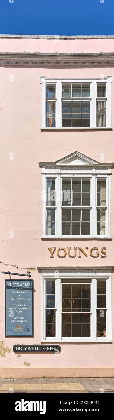 The Kings Arms, ein öffentliches Haus der Youngs in Oxford, England. Stockfoto