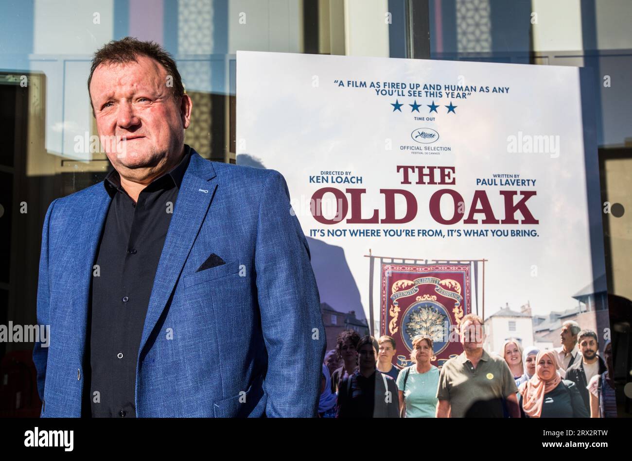 Hauptdarsteller Dave Turner bei der britischen Premiere von The Old Oak, Gala Theatre and Cinema, Durham UK. 21/9/2023. Foto: Stuart Boulton Stockfoto