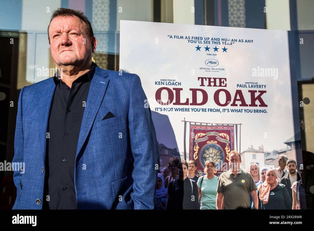 Hauptdarsteller Dave Turner bei der britischen Premiere von The Old Oak, Gala Theatre and Cinema, Durham UK. 21/9/2023. Foto: Stuart Boulton Stockfoto