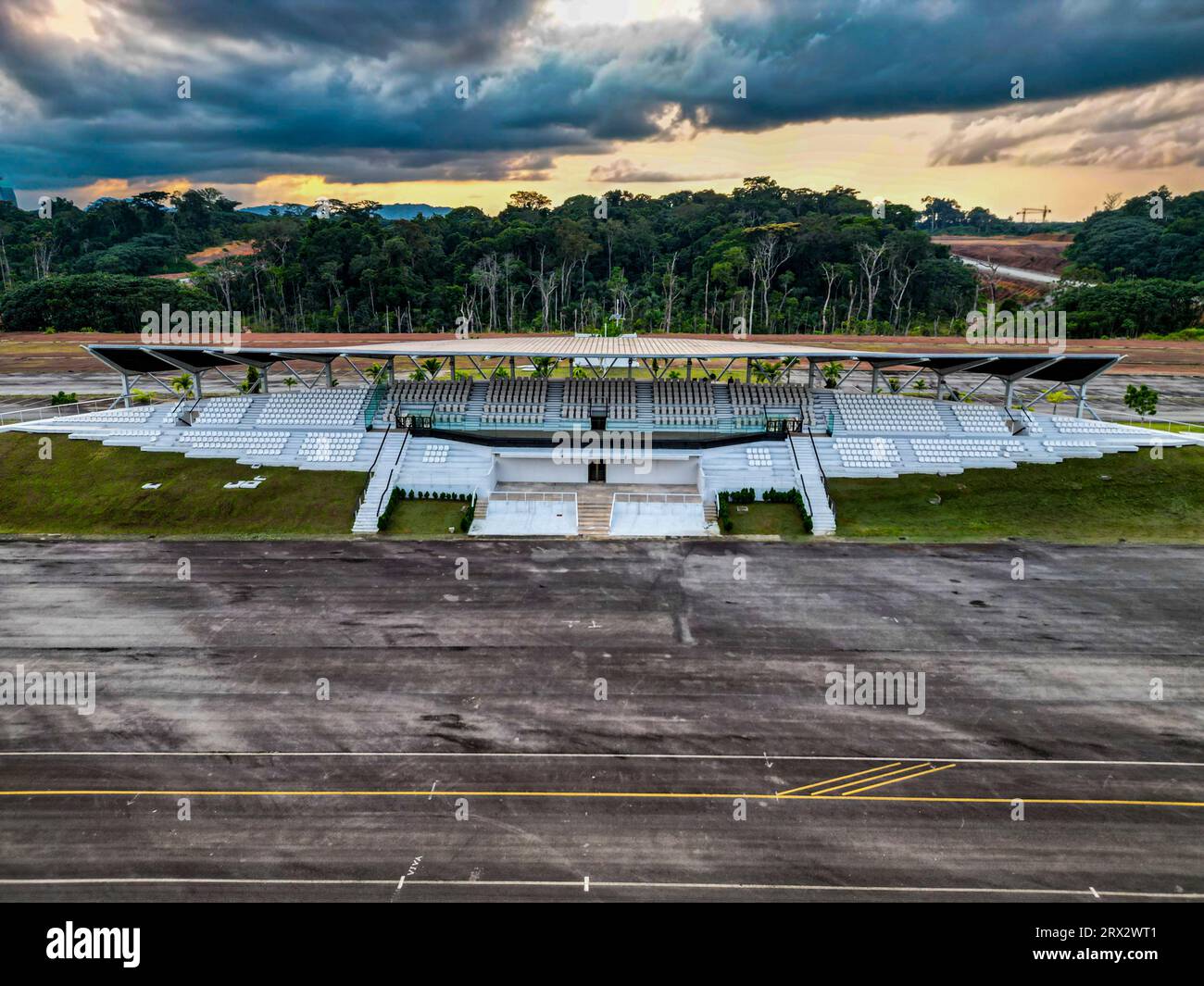 Luftbild der zukünftigen Hauptstadt Ciudad de la Paz, Rio Muni, Äquatorialguinea, Afrika Stockfoto