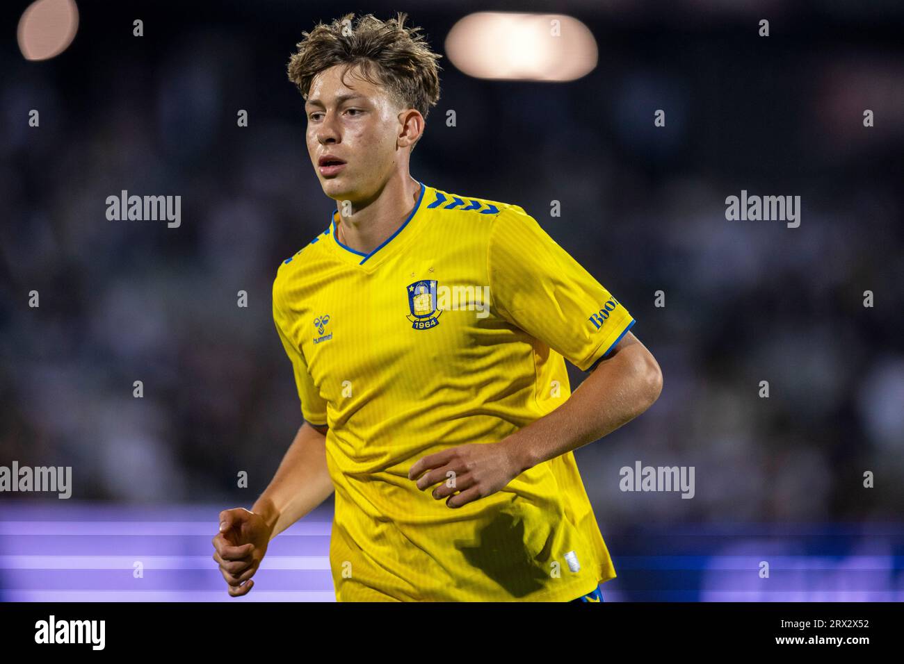 Aarhus, Dänemark. September 2023. Oscar Schwartau (41) von Broendby IF während des 3F Superliga-Spiels zwischen Aarhus GF und Broendby IF im Ceres Park in Aarhus. (Foto: Gonzales Photo - Teis Markfoged). Stockfoto