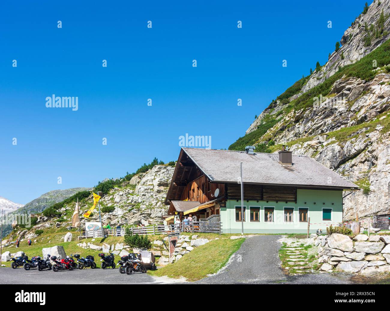 Malta: inn Kölnbreinstüberl am Stausee Kölnbrein der Kraftwerke Maltakraftwerke im Nationalpark hohe Tauern, Kärnten, Kärnten, Österreich Stockfoto