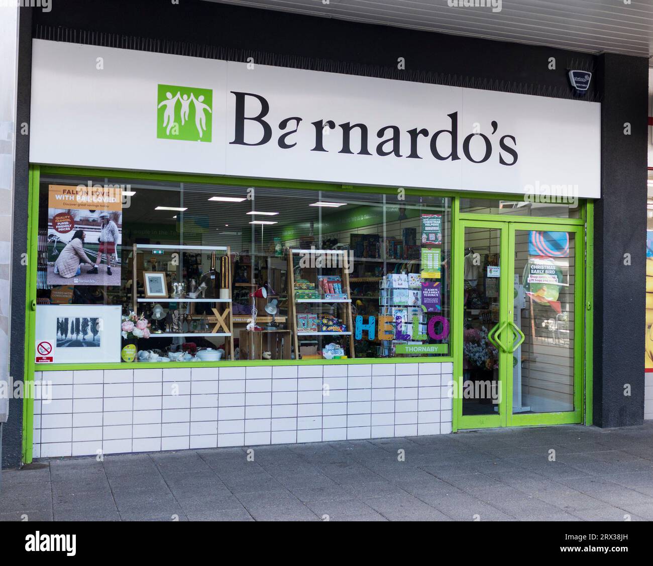 Barnardo's Charity Shop, Thornaby, England, Großbritannien Stockfoto