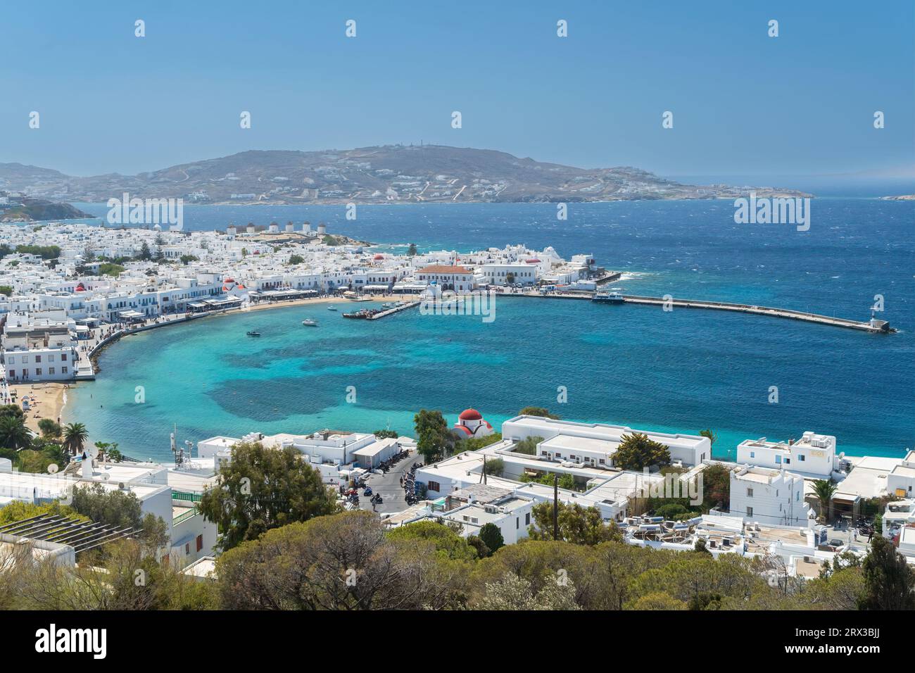 Mykonos-Stadt in Griechenland Stockfoto