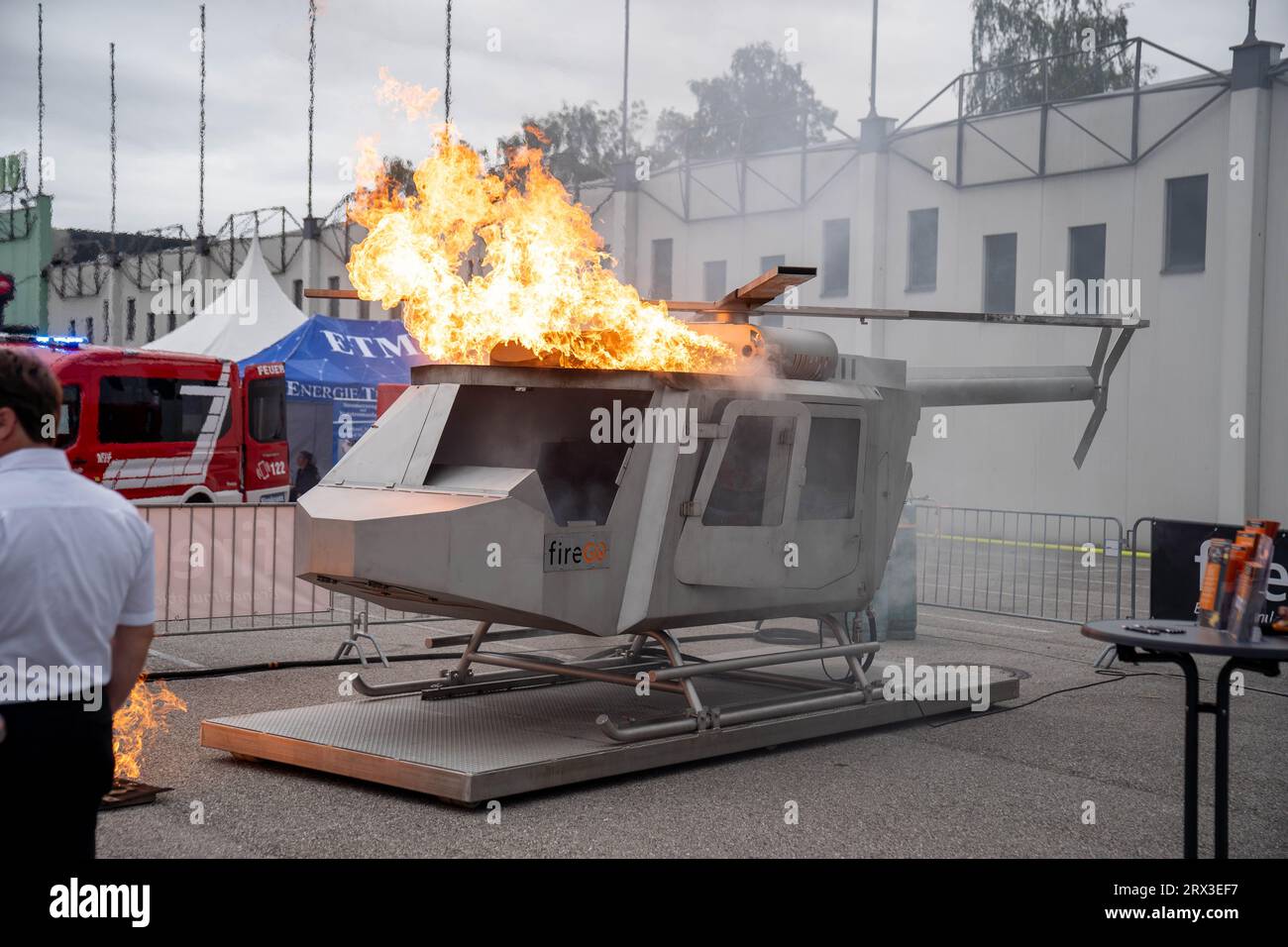 Wels, Österreich. 22. September 2023. „Die österreichische Leitmesse für Einsatzorganisationen“ Rettungskongress „Retter Messe Wels“ zeigt die neuesten Entwicklungen in den Bereichen Brandbekämpfung, Rettungs- und Polizeitechnik ©Andreas Stroh Credit: Andreas Stroh/Alamy Live News Stockfoto