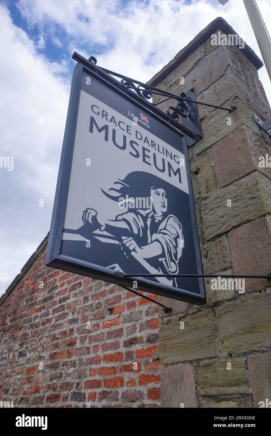 Bamburgh, England - 13. Juli 2023: Eintritt zum Grace Darling Museum in Bamburgh, Northumberland Stockfoto