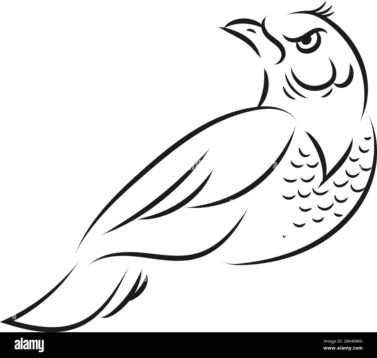 Vogel Tattoo, Illustration, Vektor auf weißem Hintergrund. Stock Vektor