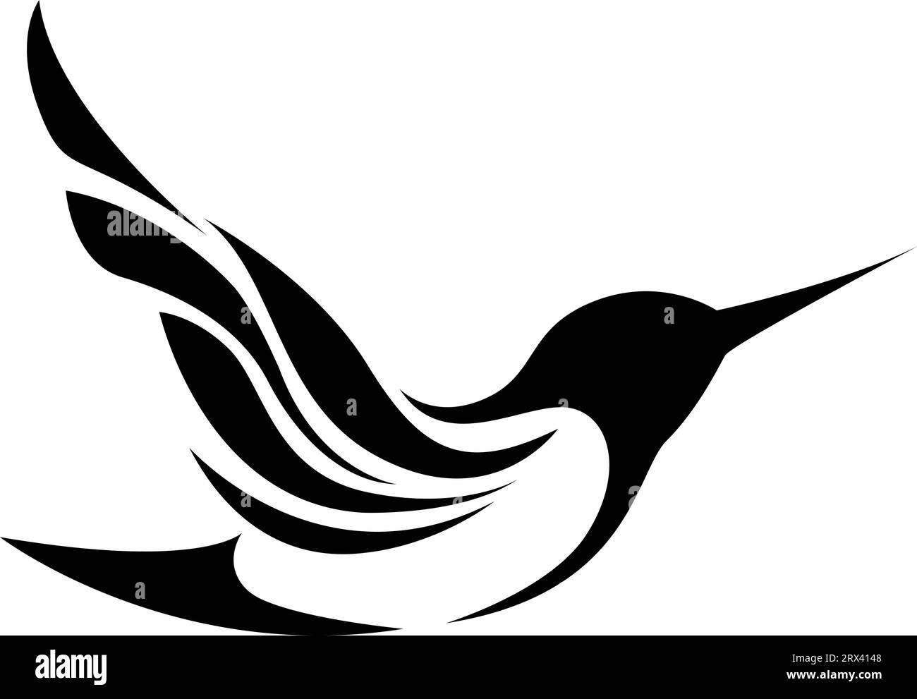 Hummingbird Tattoo , Illustration, Vektor auf weißem Hintergrund. Stock Vektor