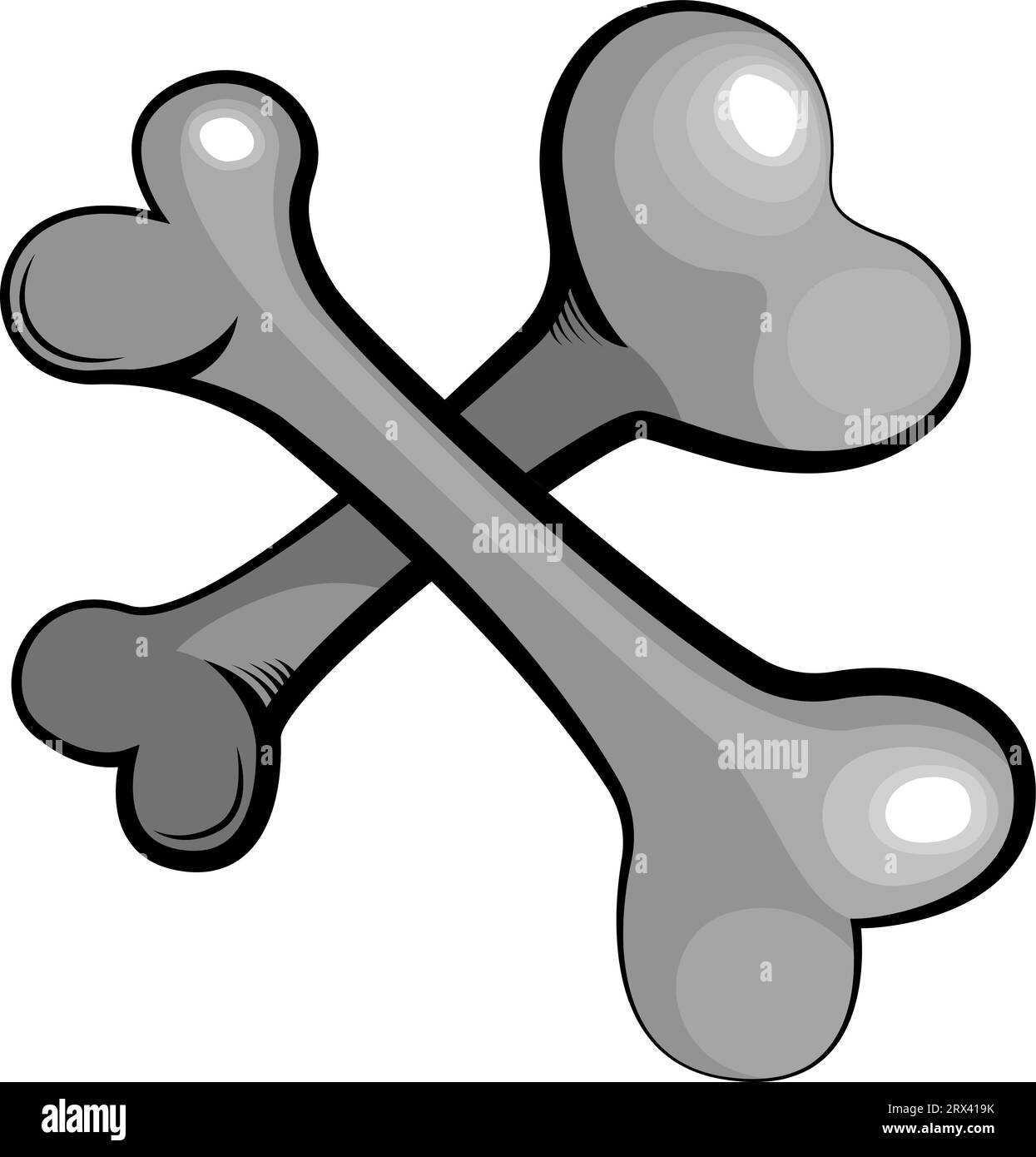 Knochen Tattoo , Illustration, Vektor auf weißem Hintergrund. Stock Vektor