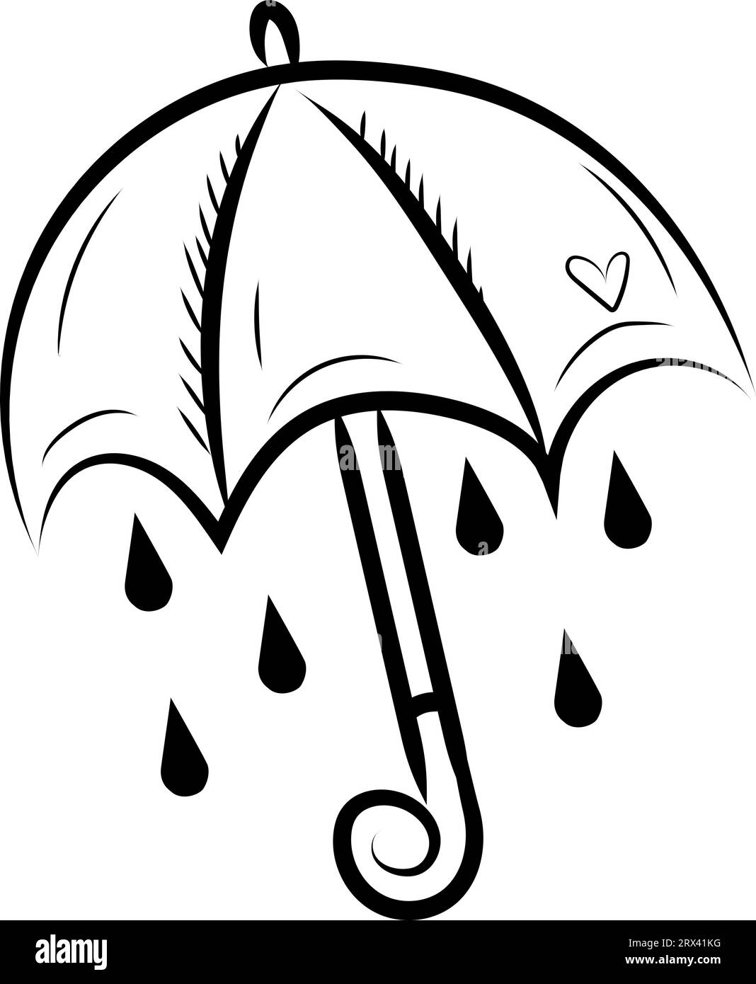 Regenschirm-Tattoo, Illustration, Vektor auf weißem Hintergrund. Stock Vektor