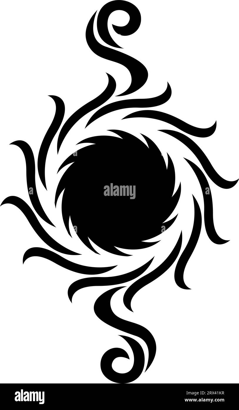 Sonnentattoo, Illustration, Vektor auf weißem Hintergrund. Stock Vektor