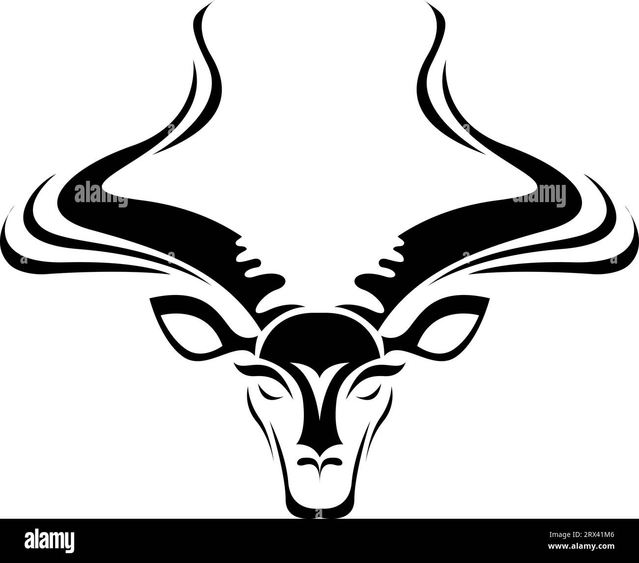 Antilope-Kopf-Tattoo, Tattoo-Illustration, Vektor auf weißem Hintergrund. Stock Vektor