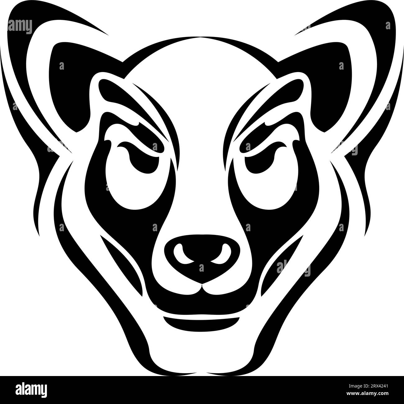 Wolf Tattoo Gesicht, Tattoo Illustration, Vektor auf weißem Hintergrund. Stock Vektor