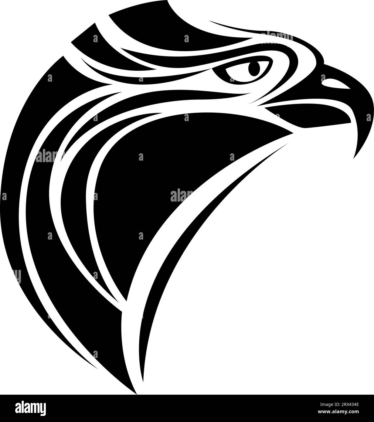 Osprey-Vogel-Tattoo, Tattoo-Illustration, Vektor auf weißem Hintergrund. Stock Vektor