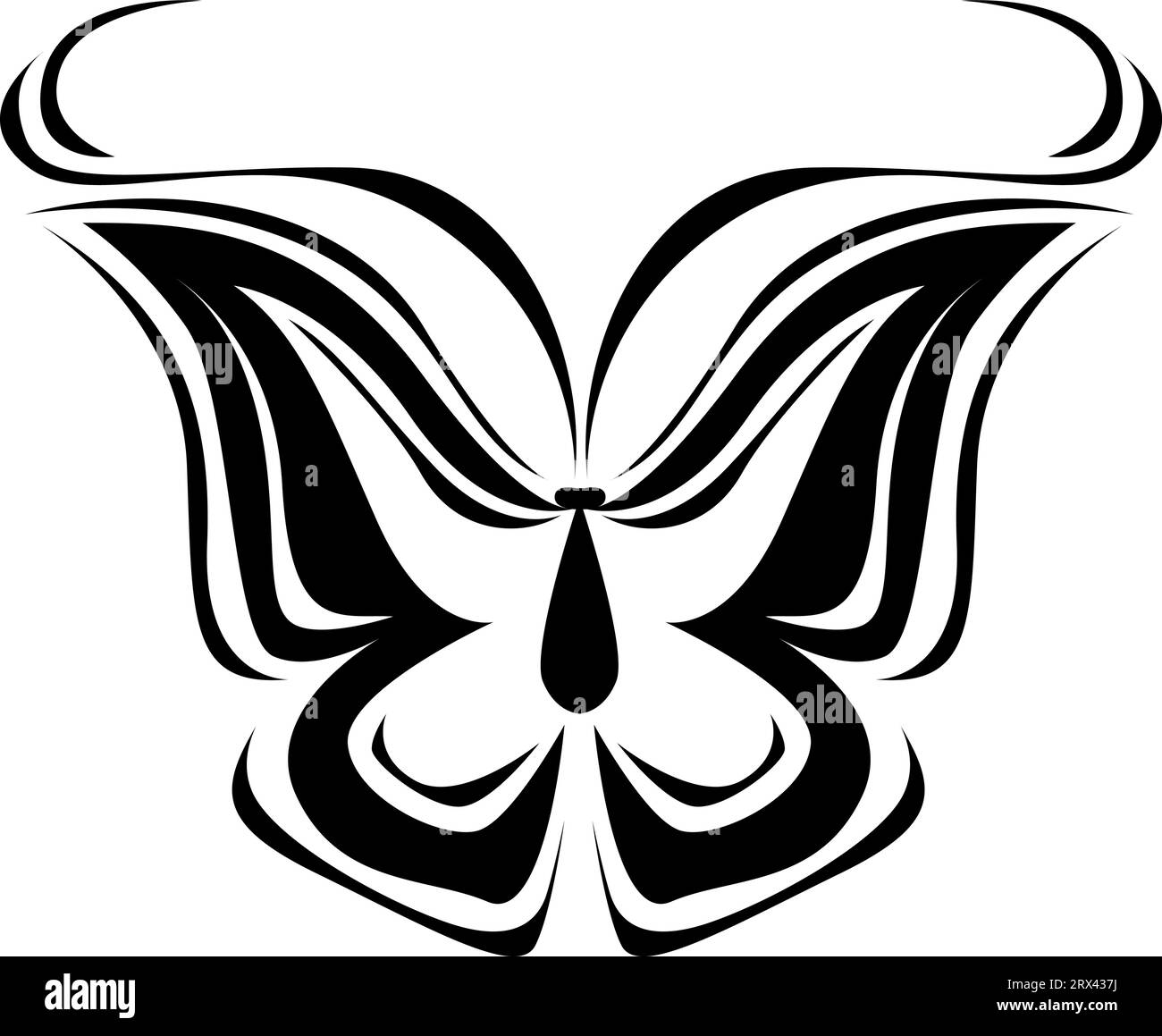 Schmetterlings-Tattoo, Tattoo-Illustration, Vektor auf weißem Hintergrund. Stock Vektor