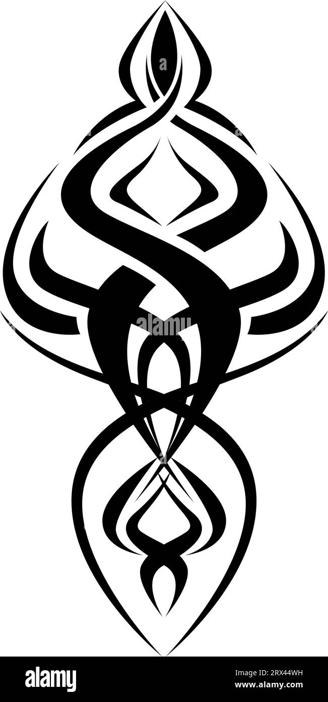 Abstraktes Strichtattoo, Tattoo-Illustration, Vektor auf weißem Hintergrund. Stock Vektor