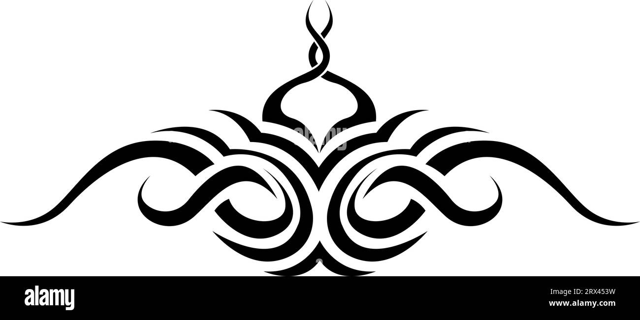 Abstraktes Strichtattoo, Tattoo-Illustration, Vektor auf weißem Hintergrund. Stock Vektor