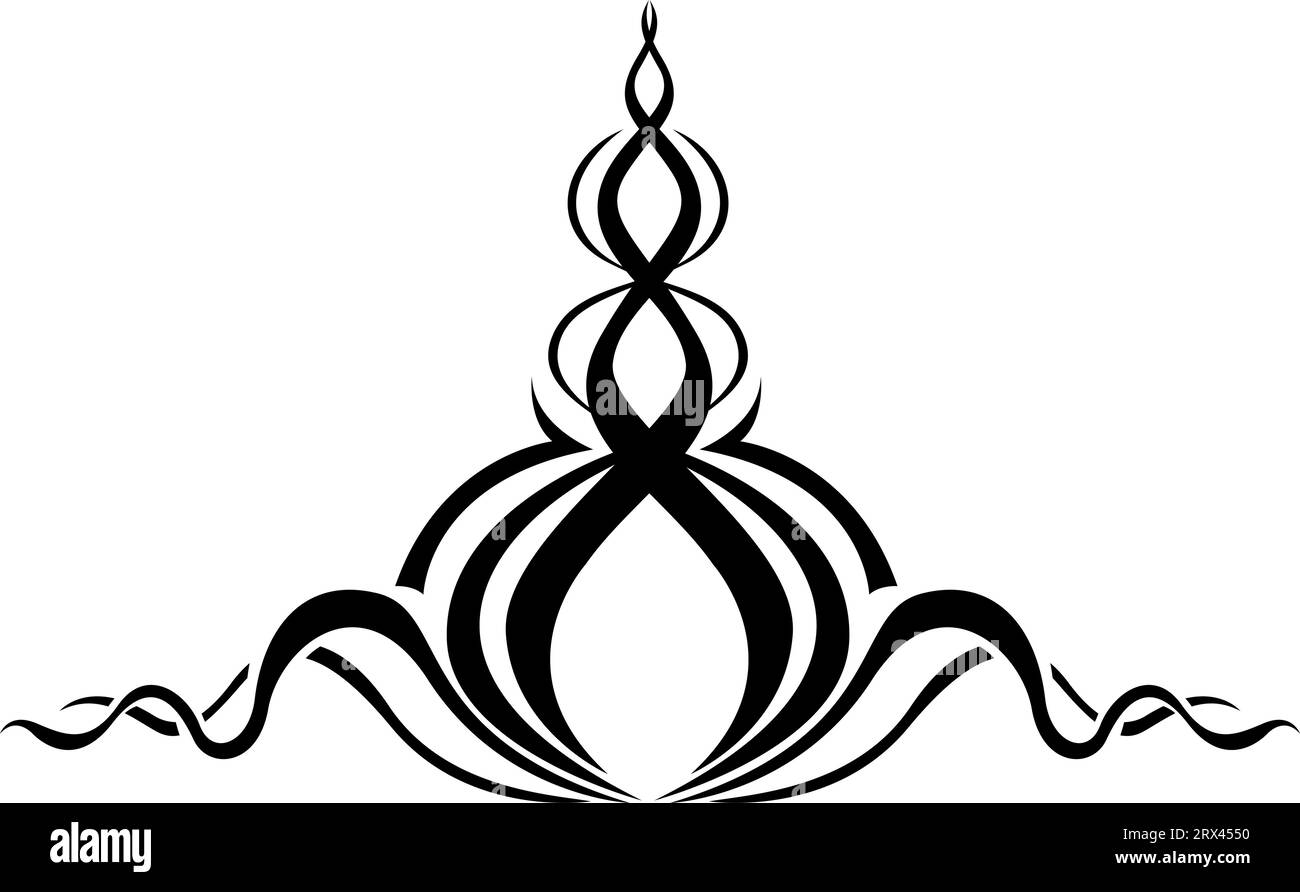 Schwarzes Tattoo, Tattoo-Illustration, Vektor auf weißem Hintergrund. Stock Vektor