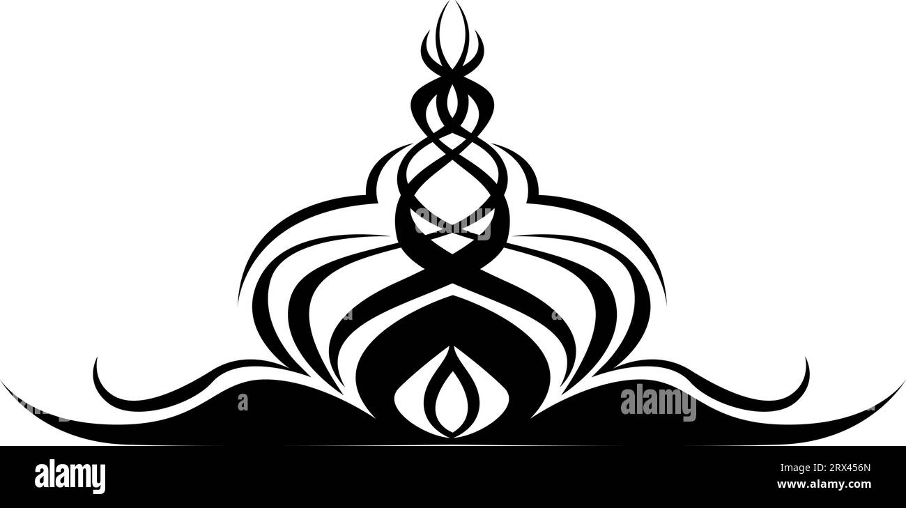 Tattoo-schwarzes Muster, Tattoo-Illustration, Vektor auf weißem Hintergrund. Stock Vektor